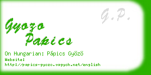 gyozo papics business card