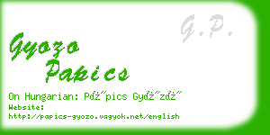 gyozo papics business card